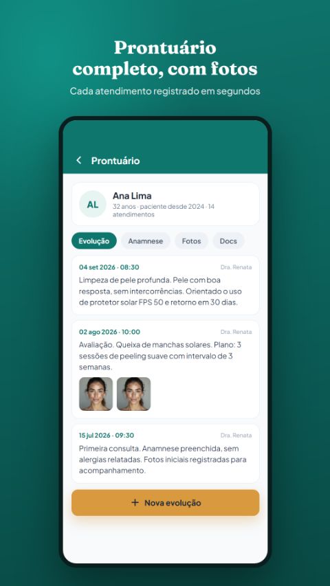 Tela do prontuário