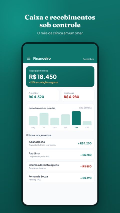 Tela do financeiro