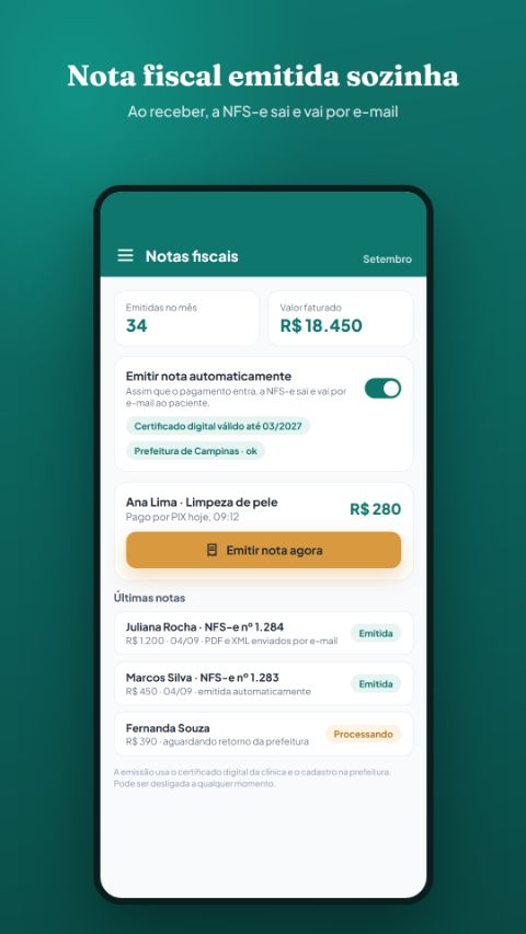 Nota fiscal automática